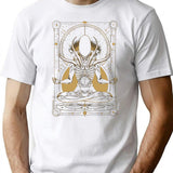 Xenomorph Meditating Tarot Card Design Premium Premium Heavyweight Cotton T-Shirt - White