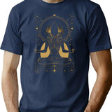Xenomorph Meditating Tarot Card Design Premium Premium Heavyweight Cotton T-Shirt - Navy