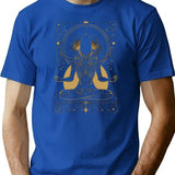 Xenomorph Meditating Tarot Card Design Premium Premium Heavyweight Cotton T-Shirt - Blue