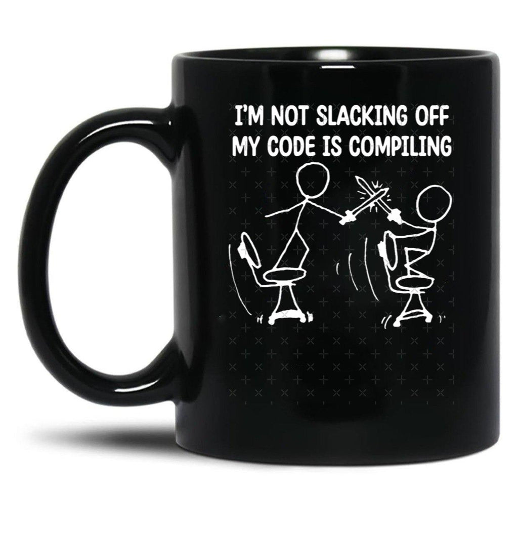 Xkcd I_M Not Slacking Off Black Coffee Mug, Gift Coffee Mug
