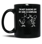 Xkcd I_M Not Slacking Off Black Coffee Mug, Gift Coffee Mug