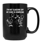Xkcd I_M Not Slacking Off Black Coffee Mug, Gift Coffee Mug