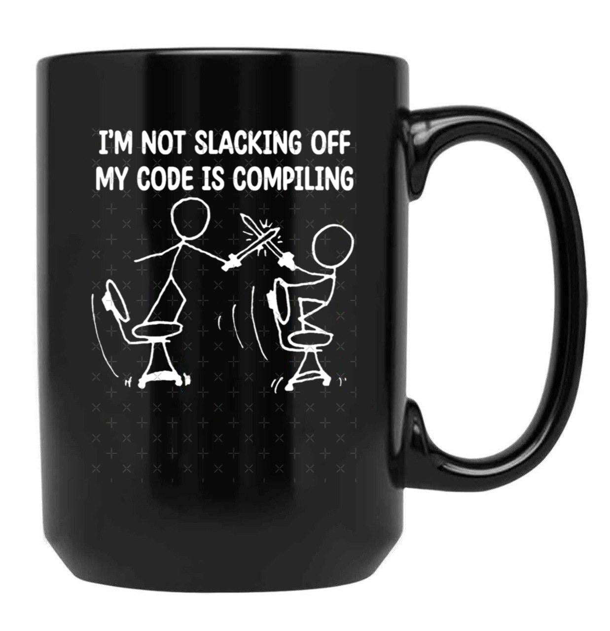 Xkcd I_M Not Slacking Off Black Coffee Mug, Gift Coffee Mug