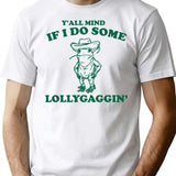 Y'All Mind If I Do Some Lollygagging Vintage Style Shirt Retro Frog Shirt Toad Shirt Cute Froggy Y2K T-Shirt for Men & Women, T-Shirts Graphic Tee - White