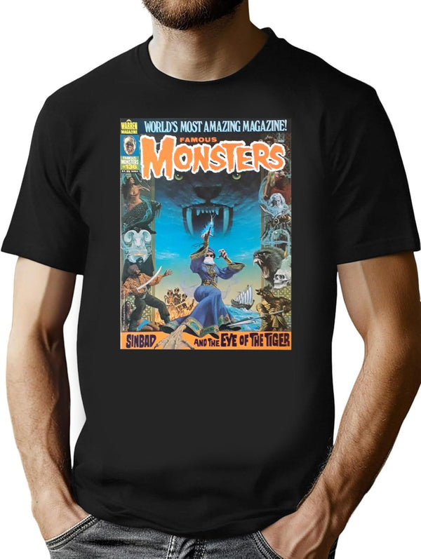YEP Another Great Vintage Famous Monsters Magazine Cover! Classic Premium Heavyweight Cotton T-Shirt - Black