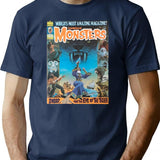 YEP Another Great Vintage Famous Monsters Magazine Cover! Classic Premium Heavyweight Cotton T-Shirt - Navy