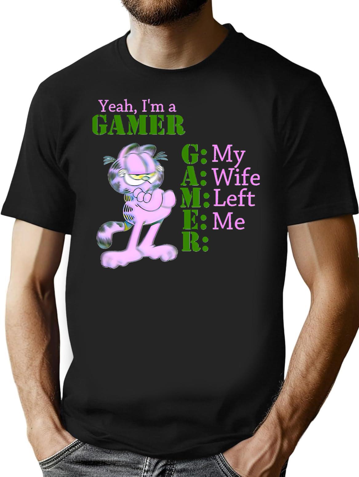 Yeah I'M A Gamer Essential T-Shirt for Men & Women, T-Shirts Graphic Tee - Black