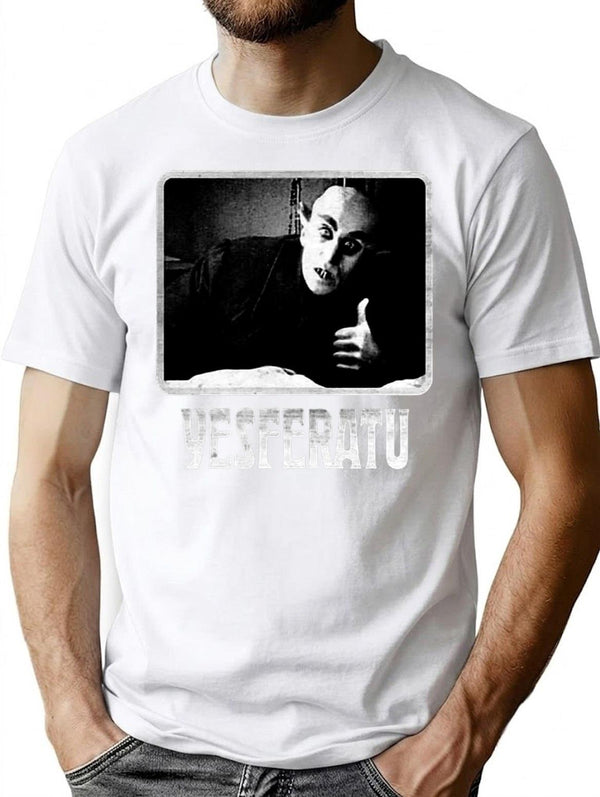 Yesferatu Funny Nosferatu Positive Goth Horror Lover Gift Meme Classic Premium Heavyweight Cotton T-Shirt - White