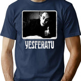 Yesferatu Funny Nosferatu Positive Goth Horror Lover Gift Meme Classic Premium Heavyweight Cotton T-Shirt - Navy
