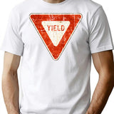 Yield Street Sign Vintage Gift T-Shirt for Men & Women, T-Shirts Graphic Tee - White
