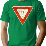 Yield Street Sign Vintage Gift T-Shirt for Men & Women, T-Shirts Graphic Tee - Green