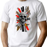 Zombie - Skull Collage T-Shirt for Men & Women, T-Shirts Graphic Tee - White