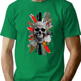 Zombie - Skull Collage T-Shirt for Men & Women, T-Shirts Graphic Tee - Green
