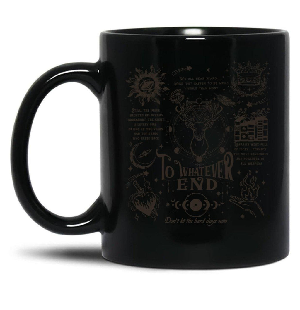 to Whatever End Throne of Glass Black Coffee Mug, Gift Coffee Mug